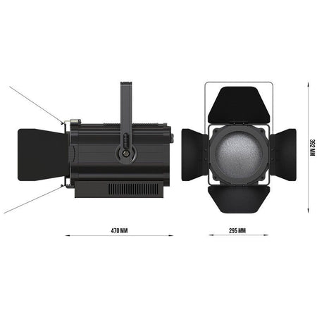 Triton Blue T160Z-PC-3200 - Proyector PC LED COB 160W 3200K con zoom motorizado (incluye visera) - Tempo Shop