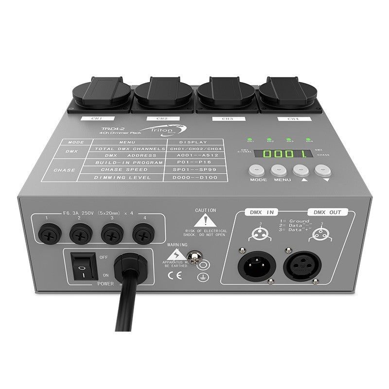 Triton Blue TR-D4-2 - TRITON-BLUE DM4 DIMMER 4 CANALES DMX - Tempo Shop