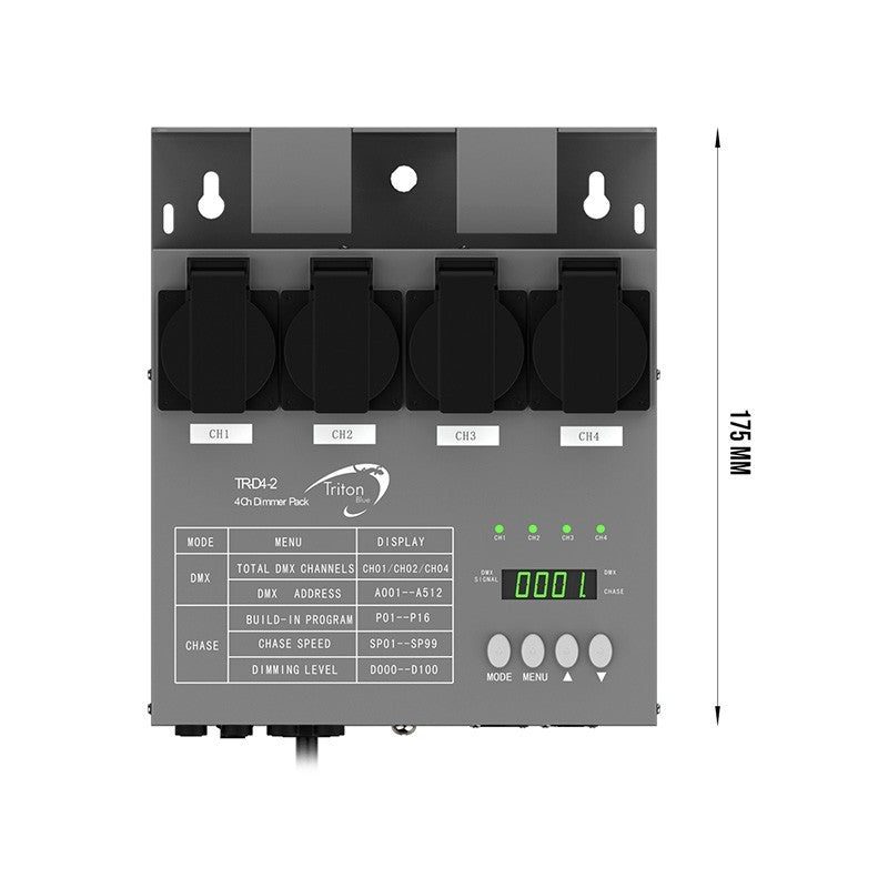 Triton Blue TR-D4-2 - TRITON-BLUE DM4 DIMMER 4 CANALES DMX - Tempo Shop