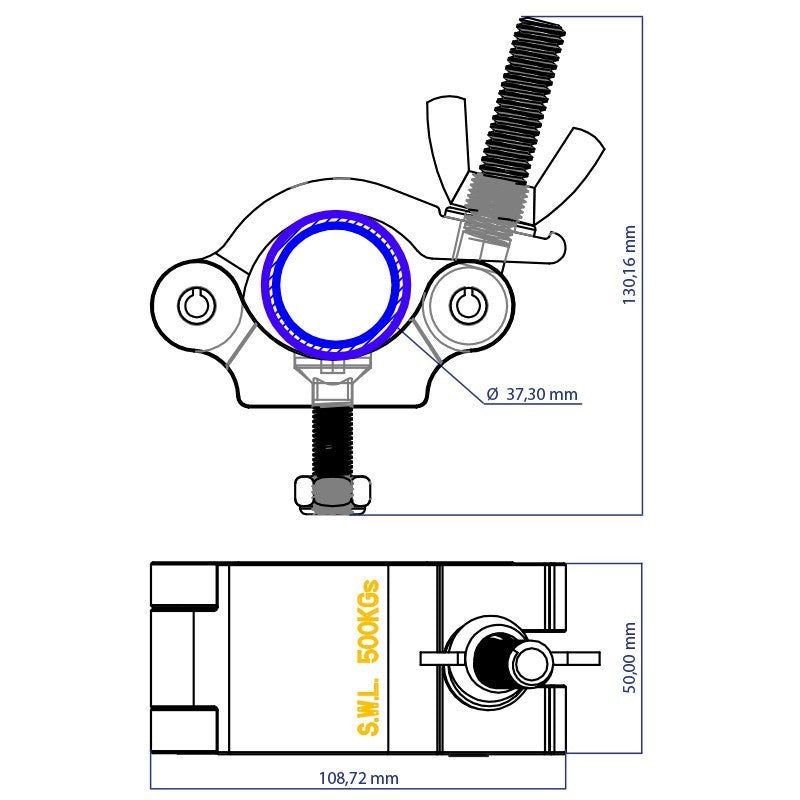 Triton Blue TRITON ABRAZADERA 38-52 mm 500 Kg - Sujeción Profesional para Truss - Tempo Shop