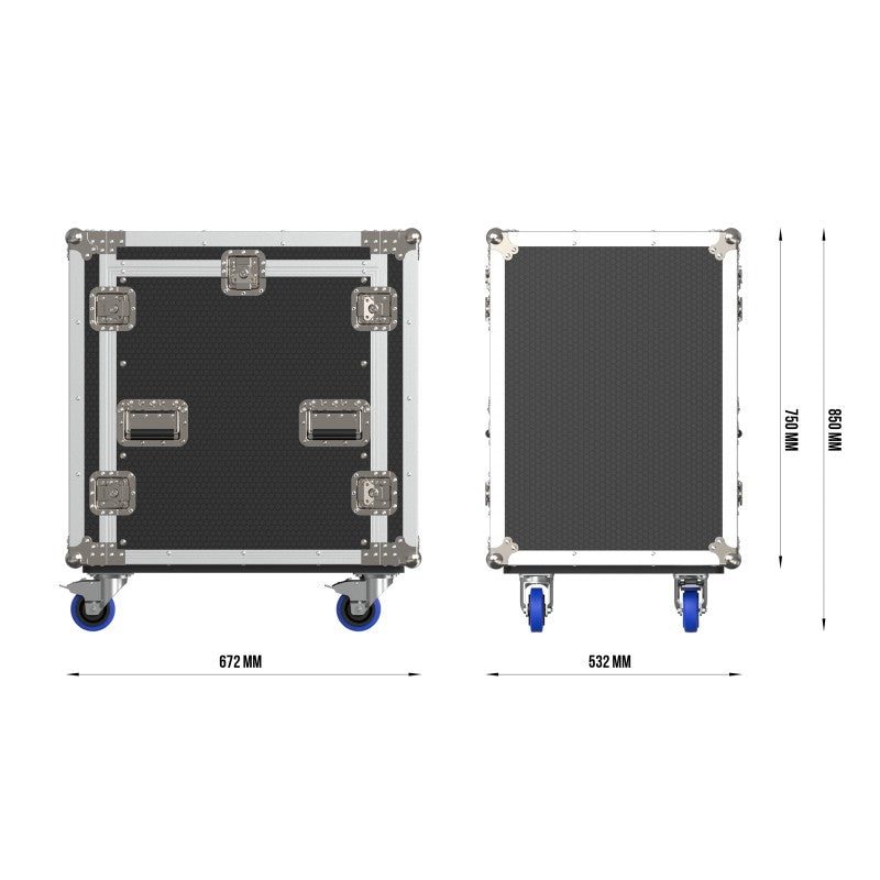 Triton Blue TRITON-BLUE FC RACK 10-12U - Flight Case Combinado de 19 Pulgadas - Tempo Shop