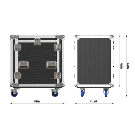 Triton Blue TRITON-BLUE FC RACK 10-12U - Flight Case Combinado de 19 Pulgadas - Tempo Shop
