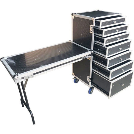 Triton Blue TRITON-BLUE FCX7 - Flightcase Estación de Trabajo con 7 Cajones y Mesa Integrada - Tempo Shop