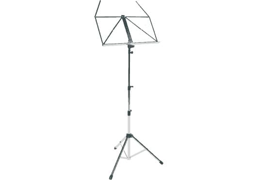 RTX TRTMSCX - Music stand with floor stand. Black metal base. Chrome-plated book and notebook stand.