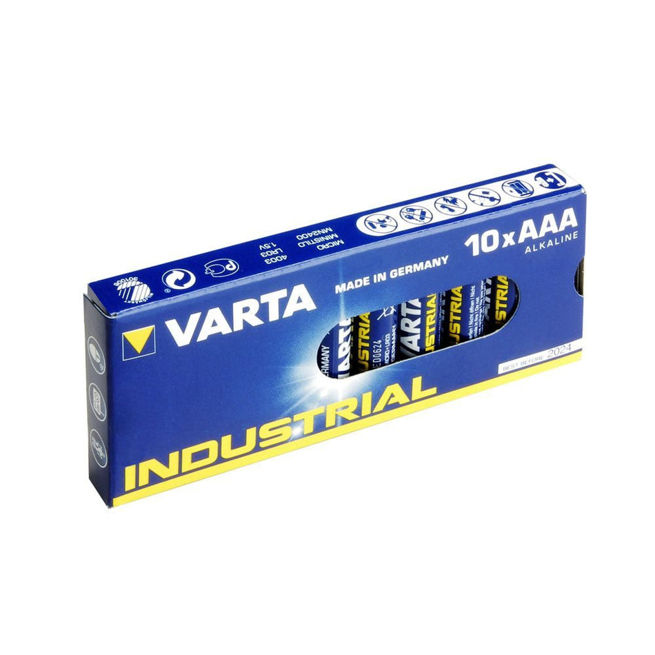 VARTA Industrial Pro 4003 - Pila Alcalina AAA LR03 de 1,5V para Uso Profesional - Tempo Shop