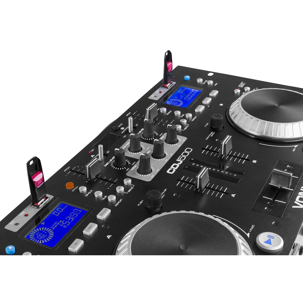 Vonyx CDJ500 - Doble reproductor con amplificador CD/MP3/USB/BT - Tempo Shop