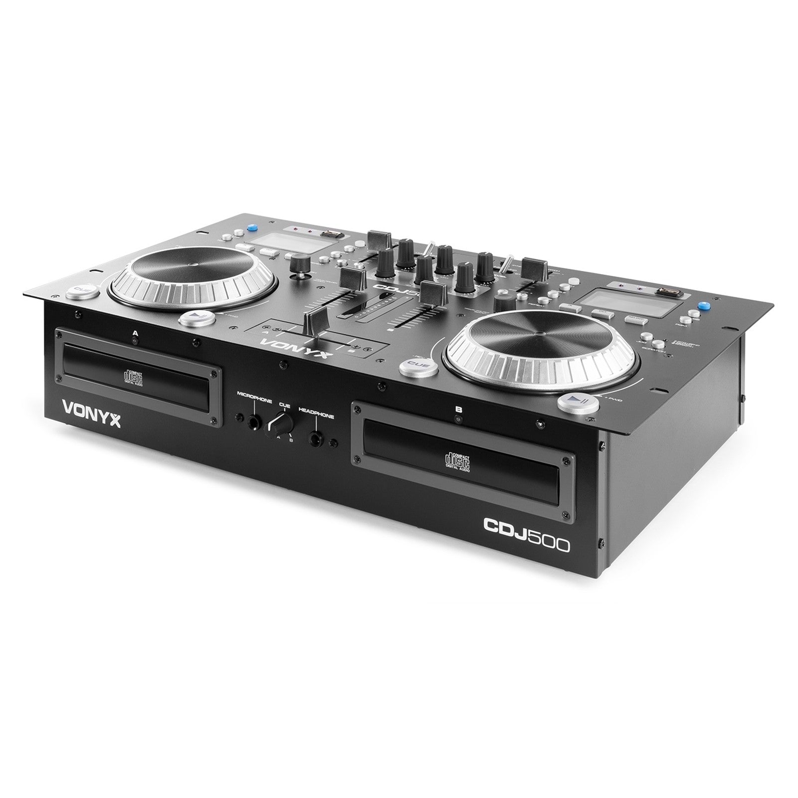 Vonyx CDJ500 - Doble reproductor con amplificador CD/MP3/USB/BT - Tempo Shop