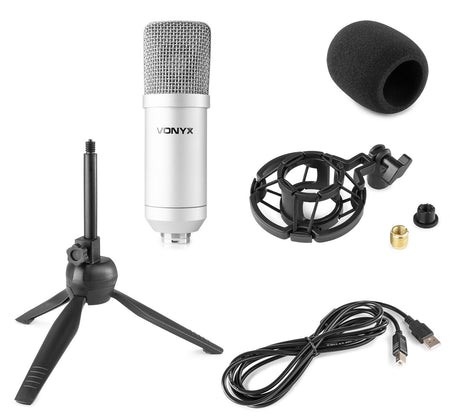 Vonyx CM300S - Micrófono de estudio USB Plata - Tempo Shop