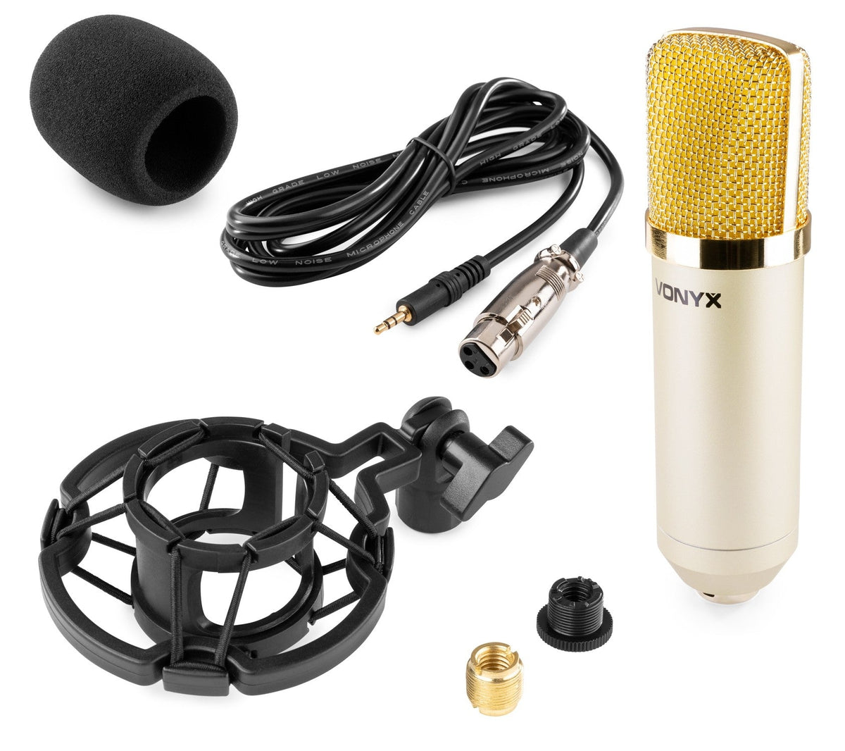 Vonyx CM400C - Micrófono de estudio de condensador Champán - Tempo Shop