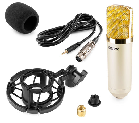 Vonyx CM400C - Micrófono de estudio de condensador Champán - Tempo Shop