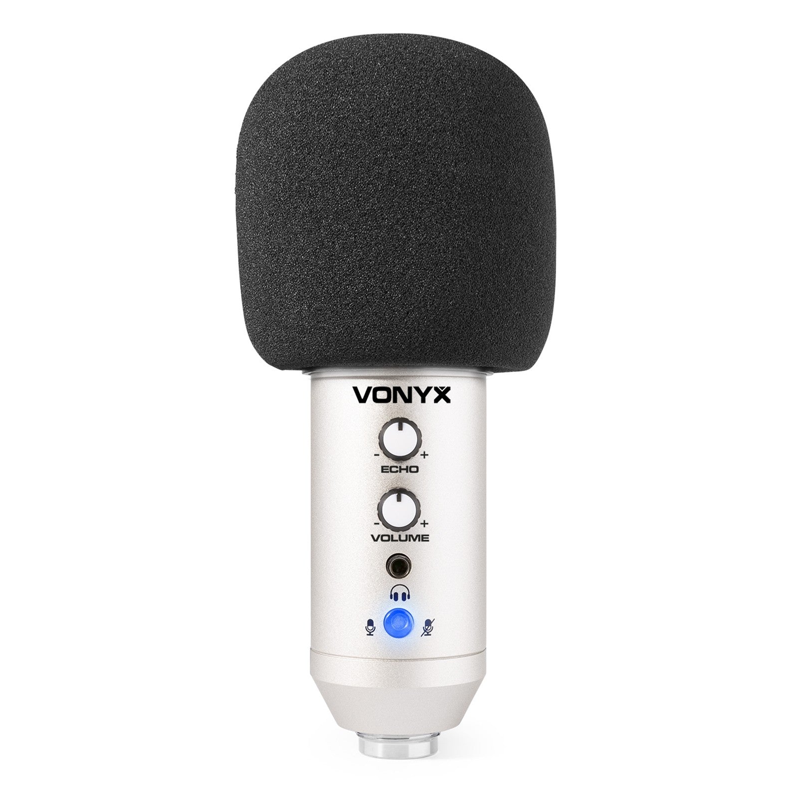 Vonyx CMS320S - Kit de micrófono estudio USB Titanio con Echo - Tempo Shop