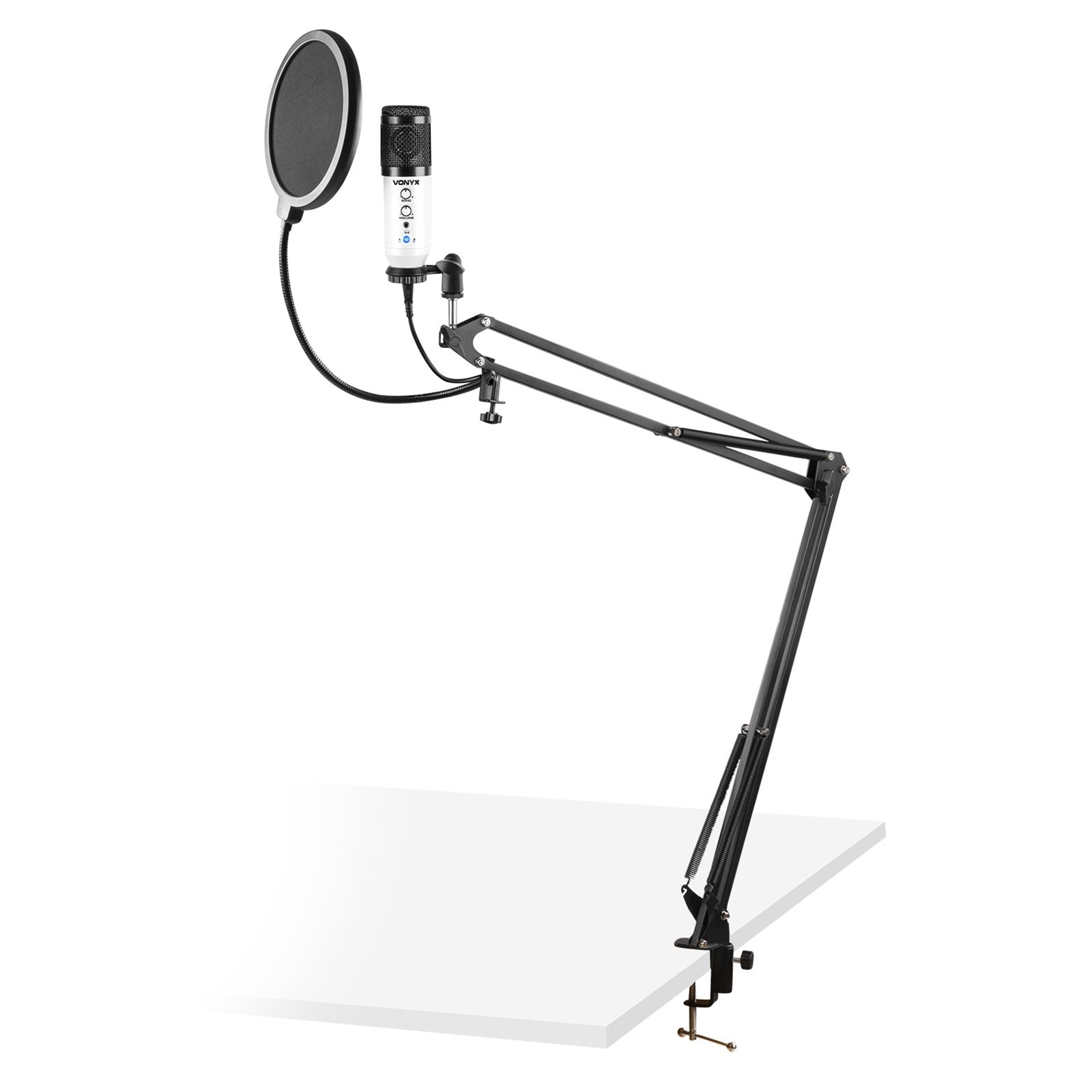 Vonyx CMS320W - Kit de micrófono estudio USB Blanco con Echo - Tempo Shop