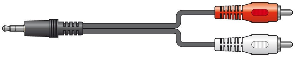 Vonyx CX405 - 1 - Jack estéreo 3,5 - 2 x Macho RCA, 1.2m - Tempo Shop