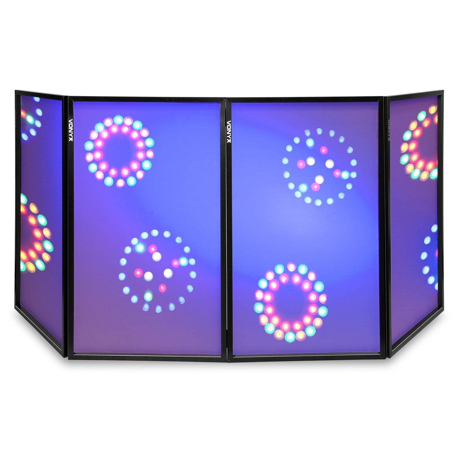 Vonyx DB2 - Pantalla DJ plegable 120 x 70 Blanco (4 Paneles) - Tempo Shop