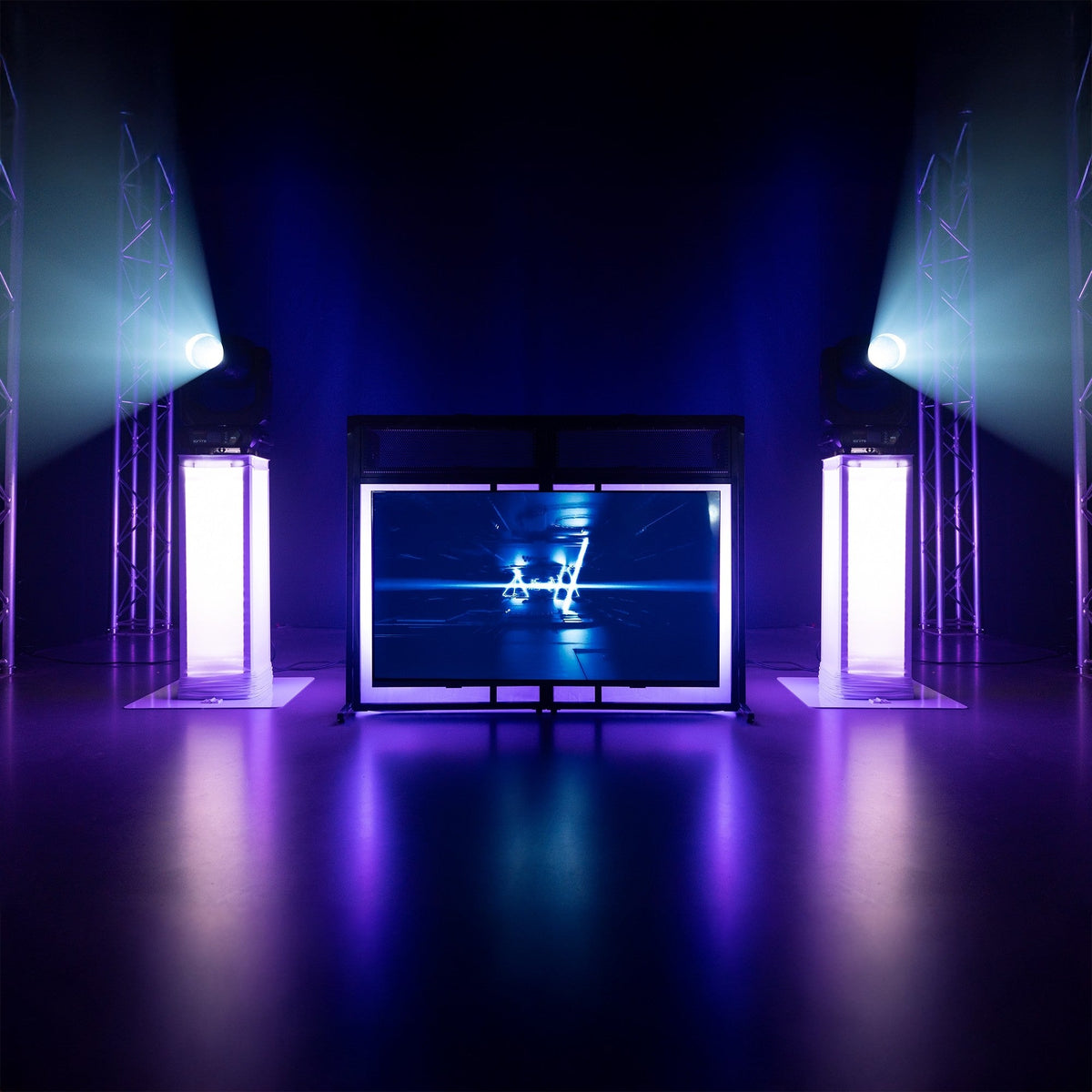 Vonyx DB6 - Sistema de cabina de DJ plegable Pro con soporte para TV - Tempo Shop