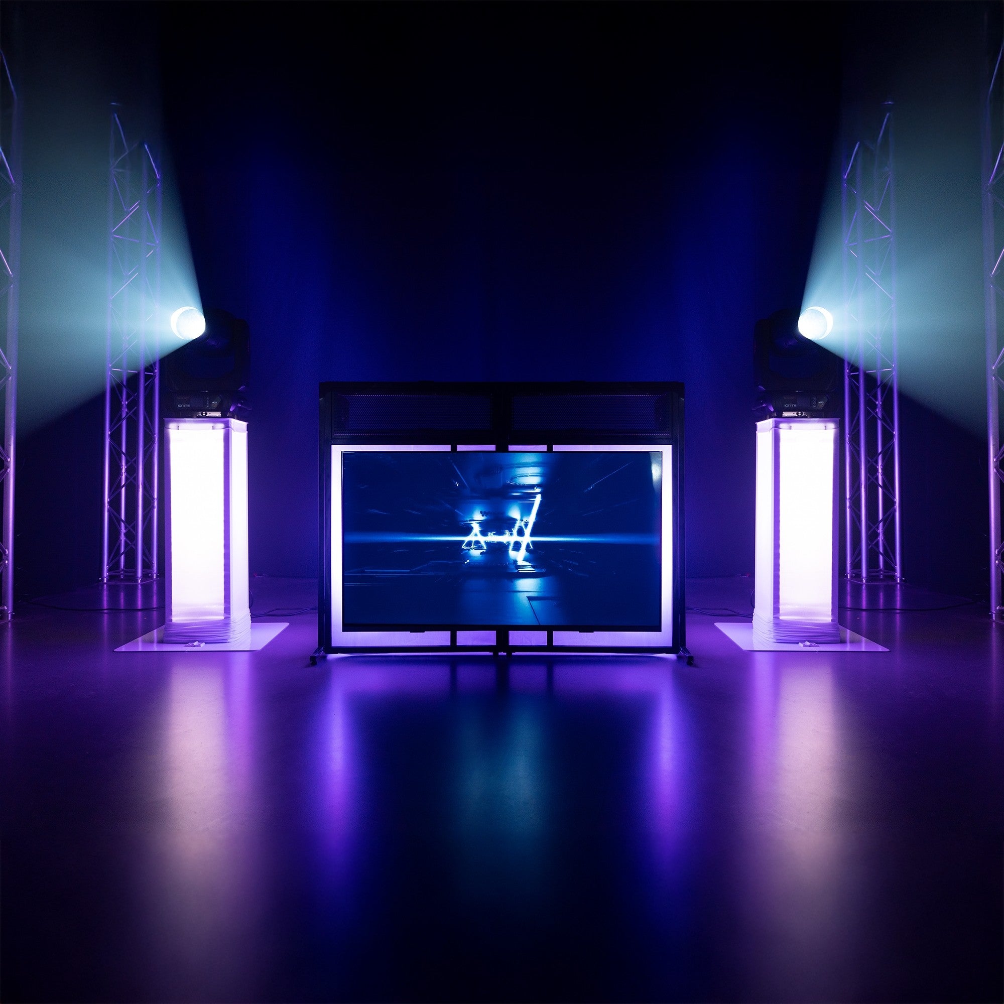 Vonyx DB6 - Sistema de cabina de DJ plegable Pro con soporte para TV - Tempo Shop