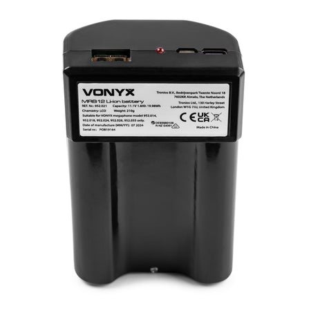 Vonyx MRB12 - Paquete de baterías de iones de litio de 12 V con cargador - Tempo Shop