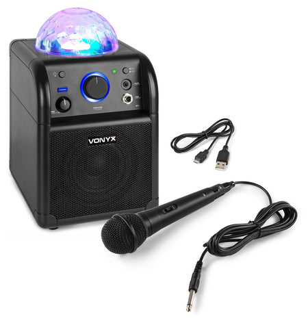 Vonyx SBS50B BT - Bafle Karaoke negro con bola LED - Tempo Shop