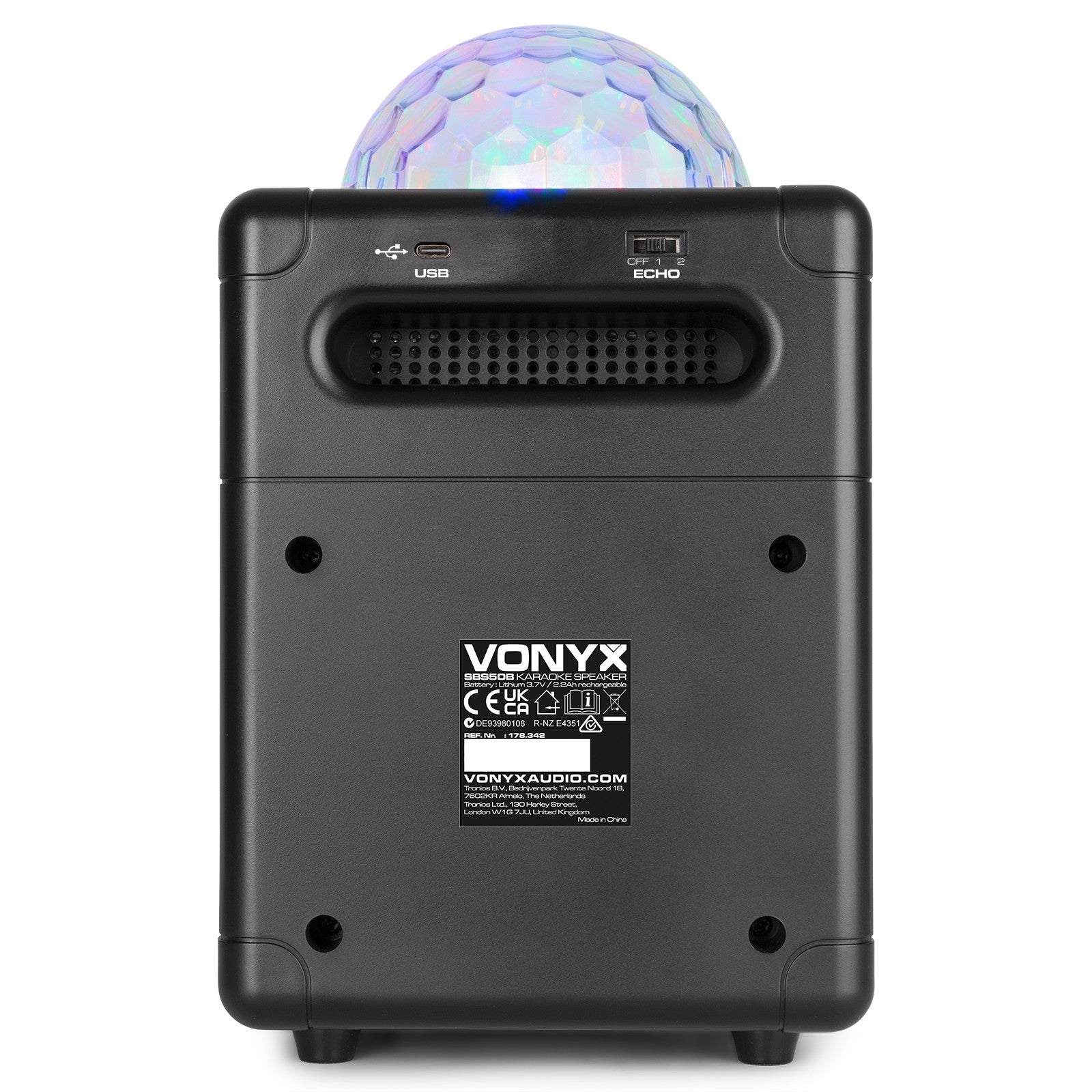 Vonyx SBS50B - PLUS - Conjunto Karaoke Negro con luces LED - Tempo Shop