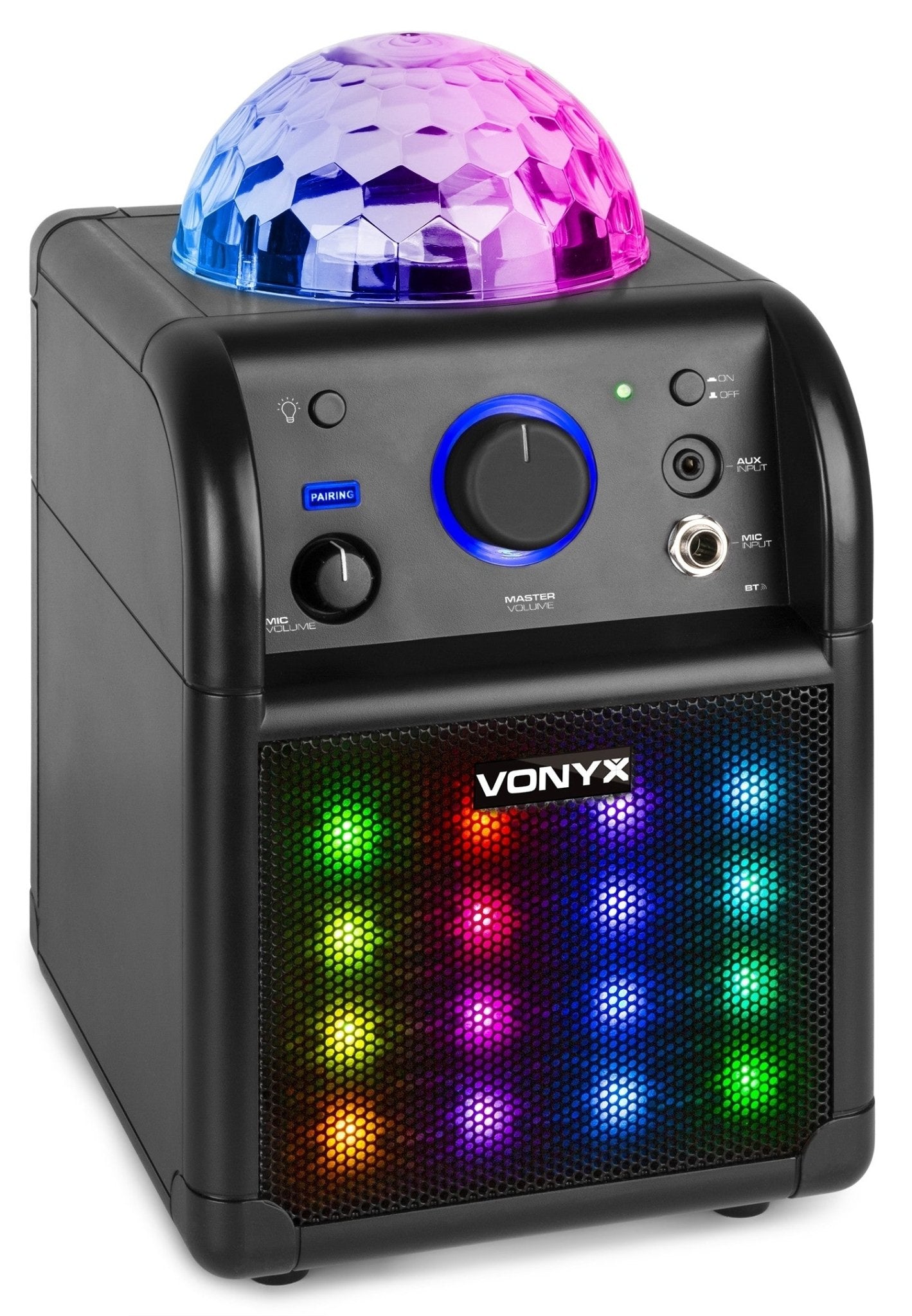 Vonyx SBS50B - PLUS - Conjunto Karaoke Negro con luces LED - Tempo Shop