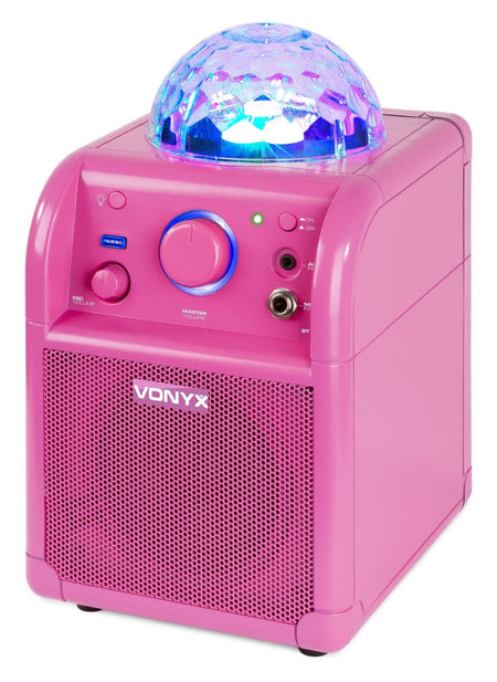 Vonyx SBS50P BT - Bafle Karaoke rosa con bola LED - Tempo Shop