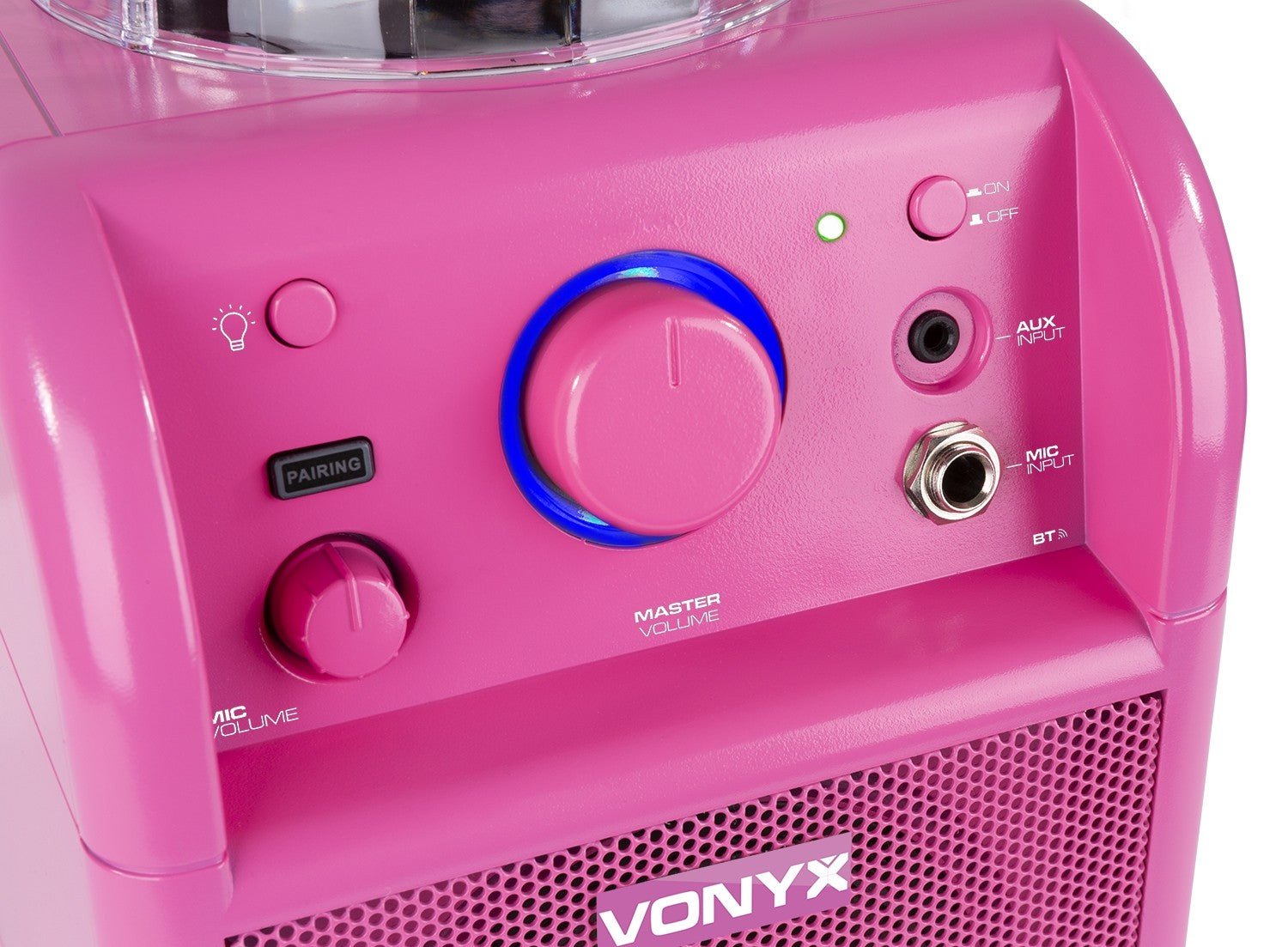 Vonyx SBS50P BT - Bafle Karaoke rosa con bola LED - Tempo Shop