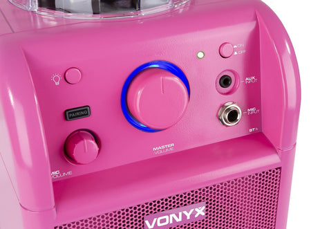 Vonyx SBS50P BT - Bafle Karaoke rosa con bola LED - Tempo Shop