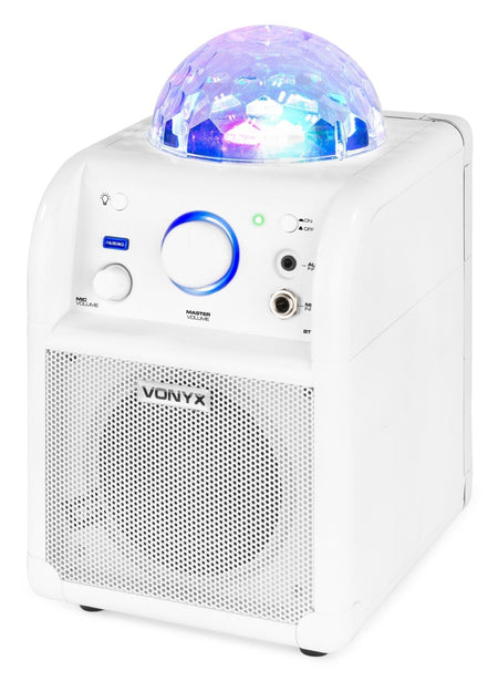 Vonyx SBS50W BT - Bafle Karaoke blanco con bola LED - Tempo Shop