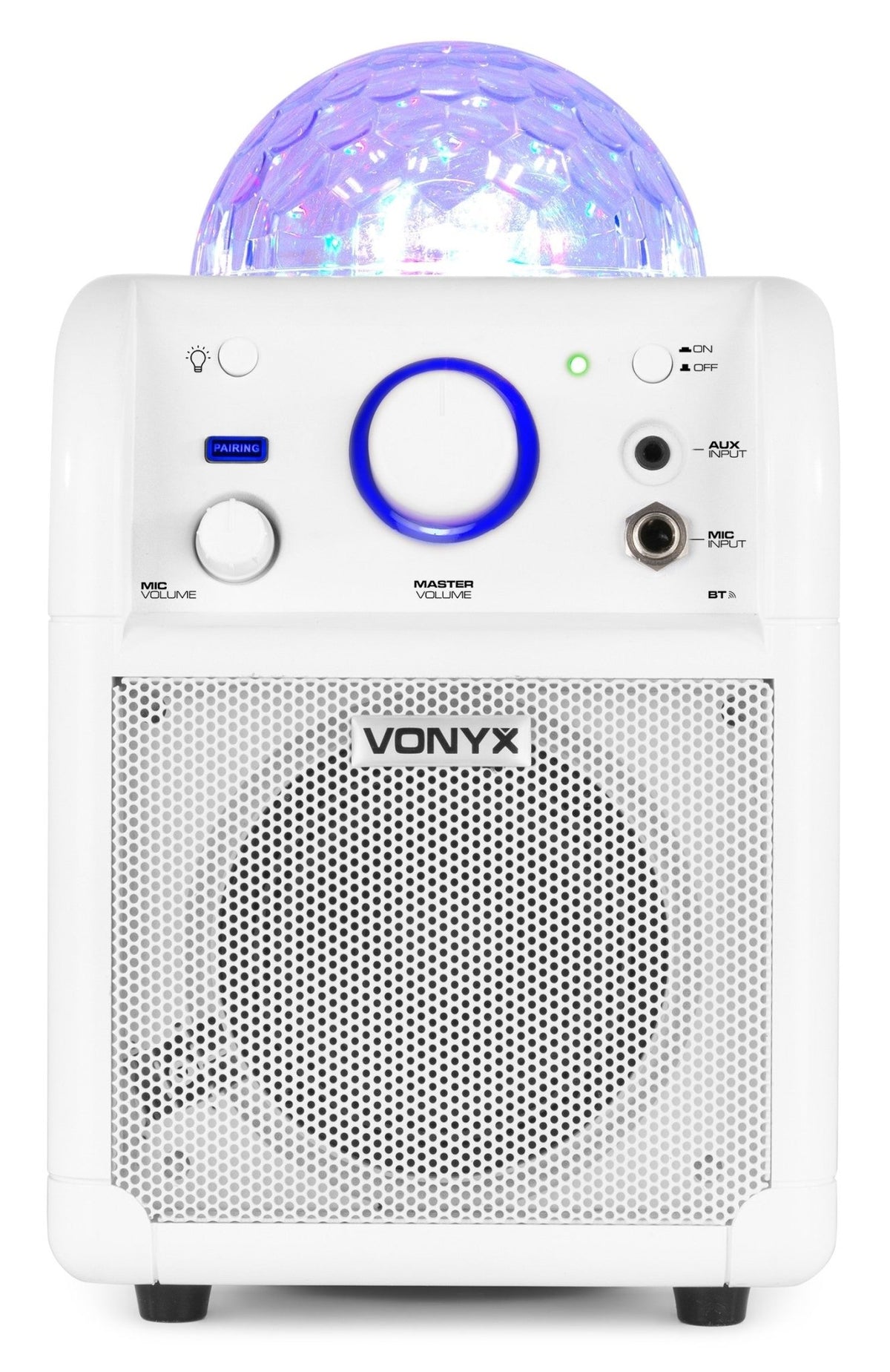 Vonyx SBS50W BT - Bafle Karaoke blanco con bola LED - Tempo Shop