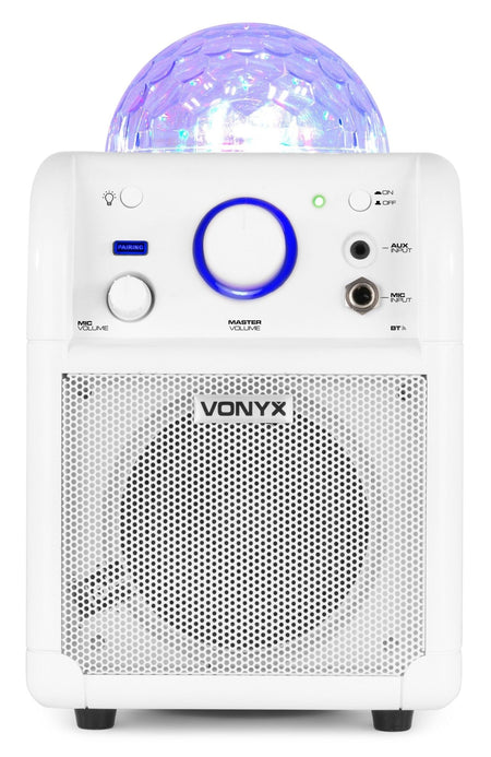 Vonyx SBS50W BT - Bafle Karaoke blanco con bola LED - Tempo Shop