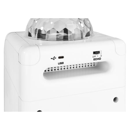 Vonyx SBS50W BT - Bafle Karaoke blanco con bola LED - Tempo Shop