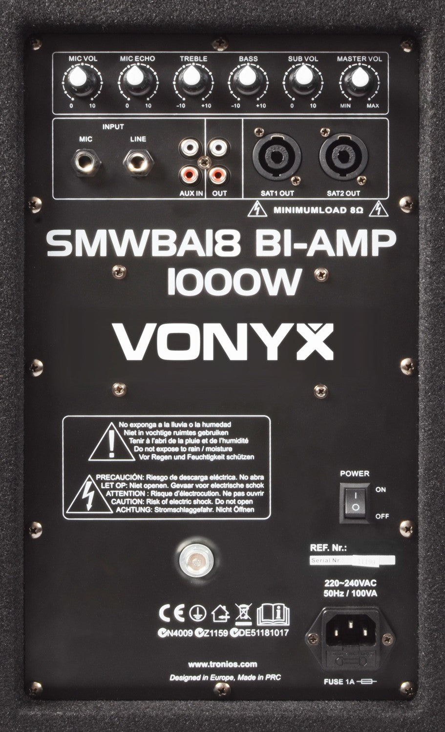 Vonyx SMWBA18 - Subwoofer Bi - Amplificado 18" 1000W - Tempo Shop