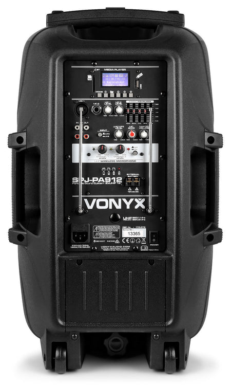 Vonyx SPJ - PA912 - Bafle Móvil activo ABS 12" 2 micros UHF/USB/MP3 - Tempo Shop