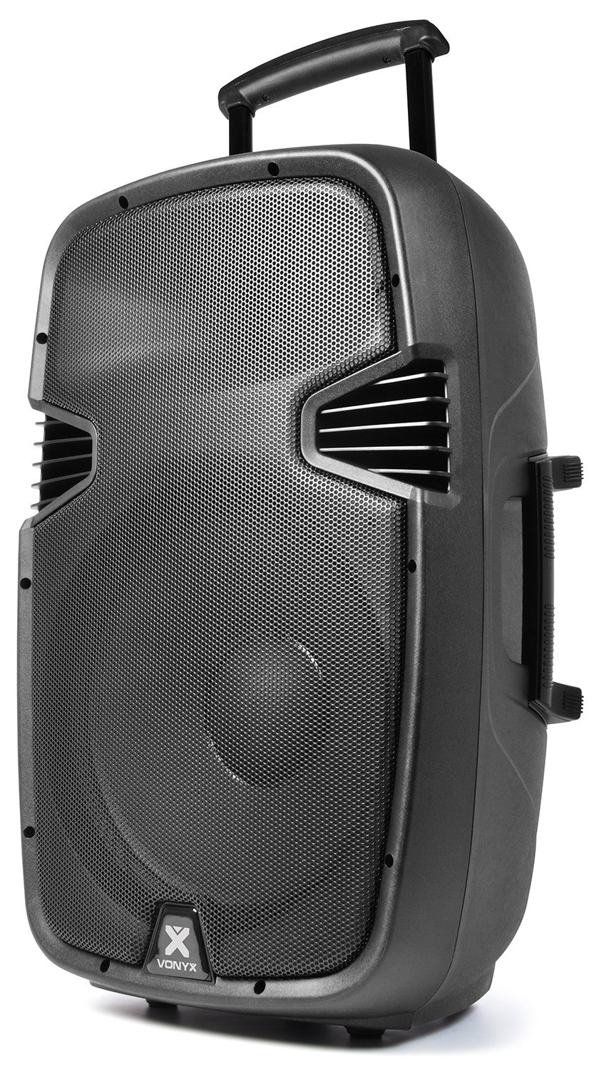 Vonyx SPJ - PA915 - Bafle móvil activo ABS 15" 2 micros UHF/USB/MP3 - Tempo Shop