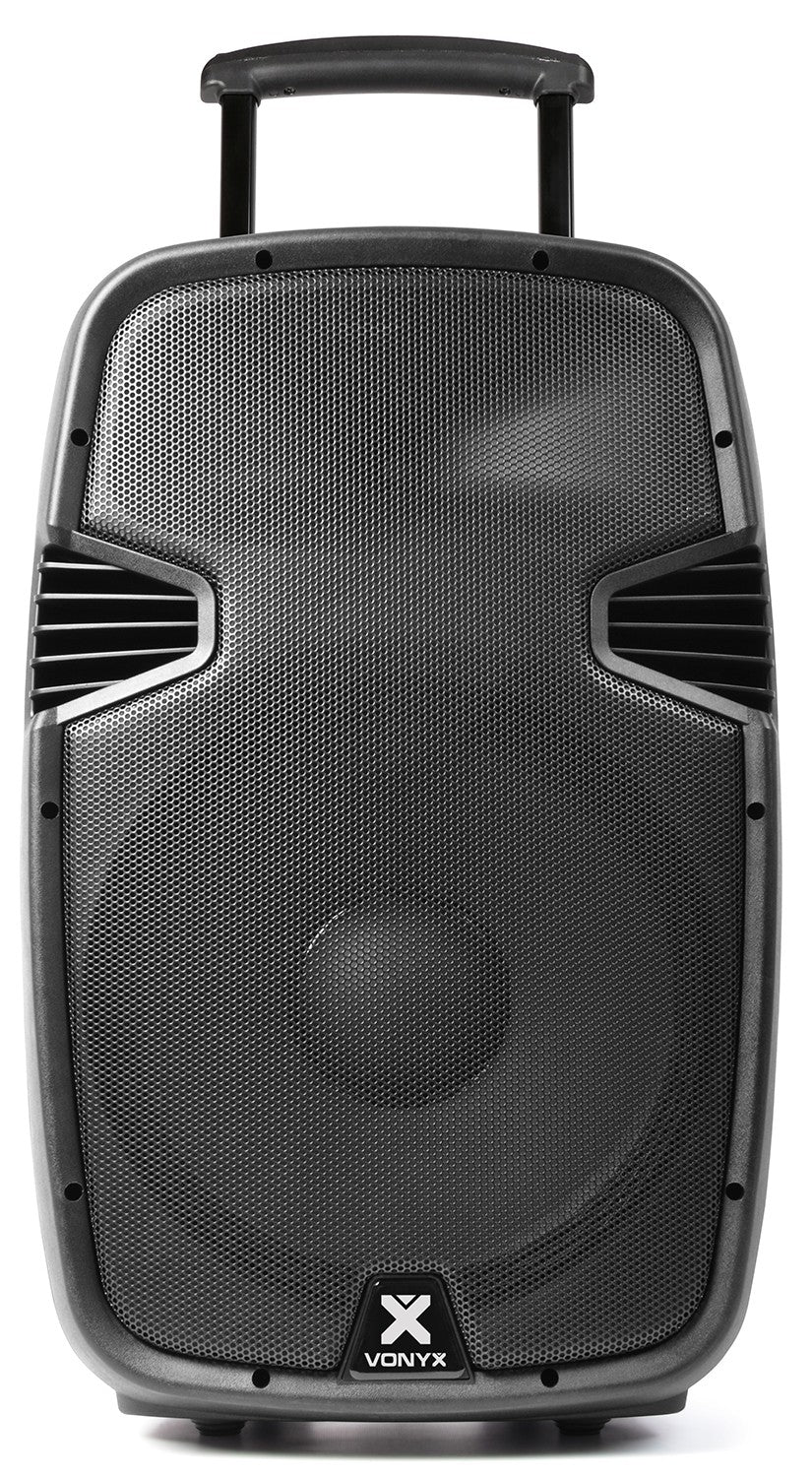 Vonyx SPJ - PA915 - Bafle móvil activo ABS 15" 2 micros UHF/USB/MP3 - Tempo Shop
