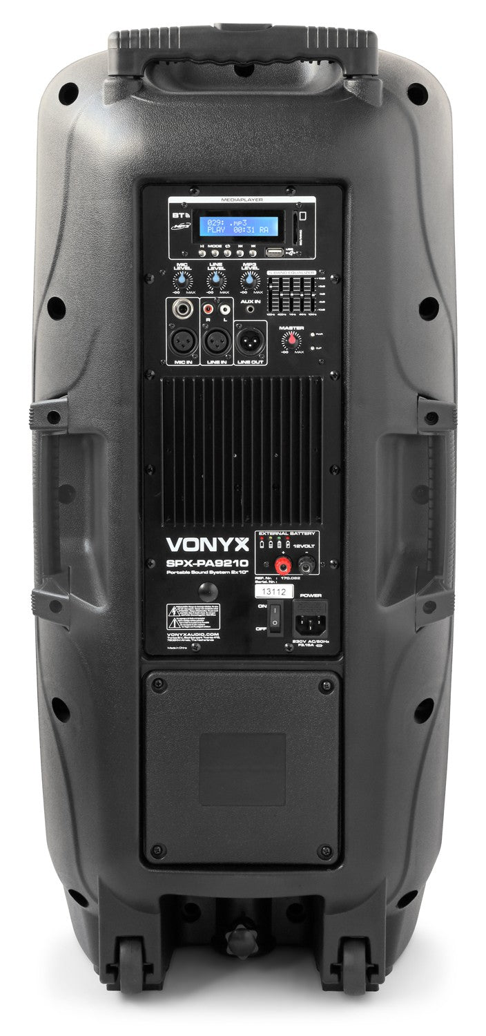 Vonyx SPX - PA9210 - Sistema Portátil de Sonido ABS 2x10" - Tempo Shop