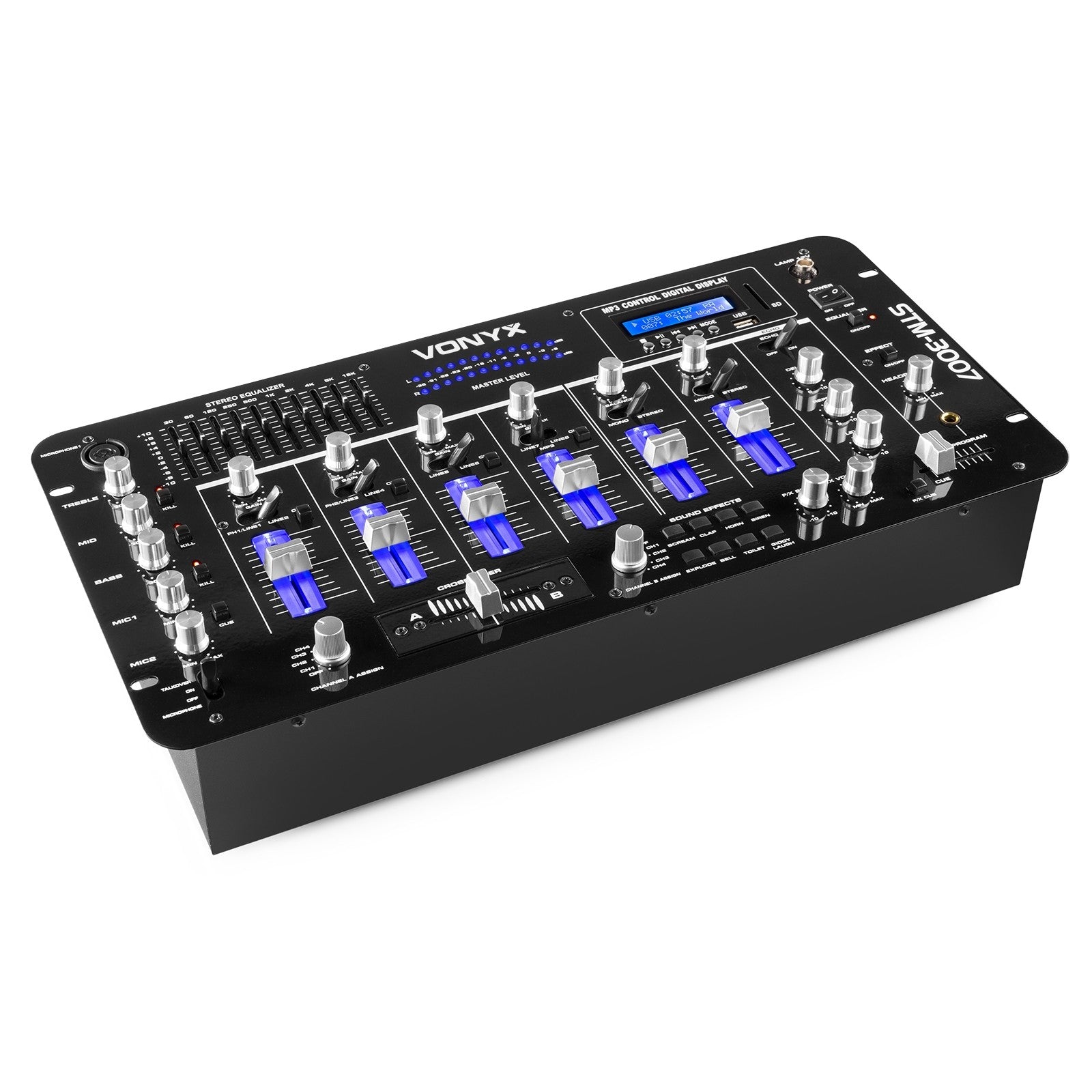 Vonyx STM - 3007 - Mezclador 6 Canales SD/USB/MP3/LED/BT 19" - Tempo Shop