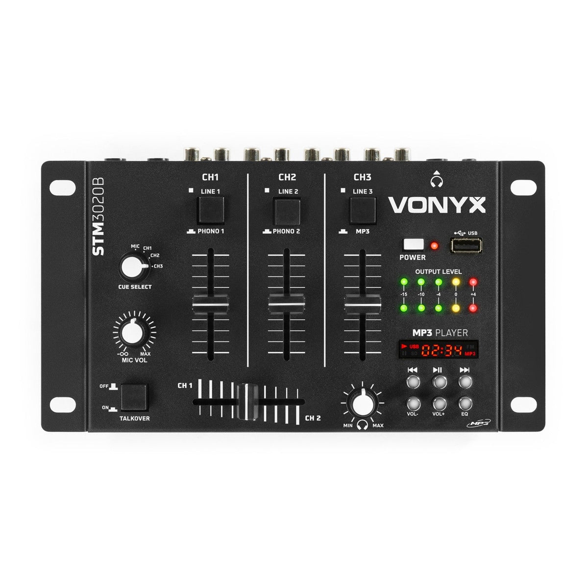 Vonyx STM - 3020B - Mezclador de 6 canales con USB/MP3 - Negro - Tempo Shop