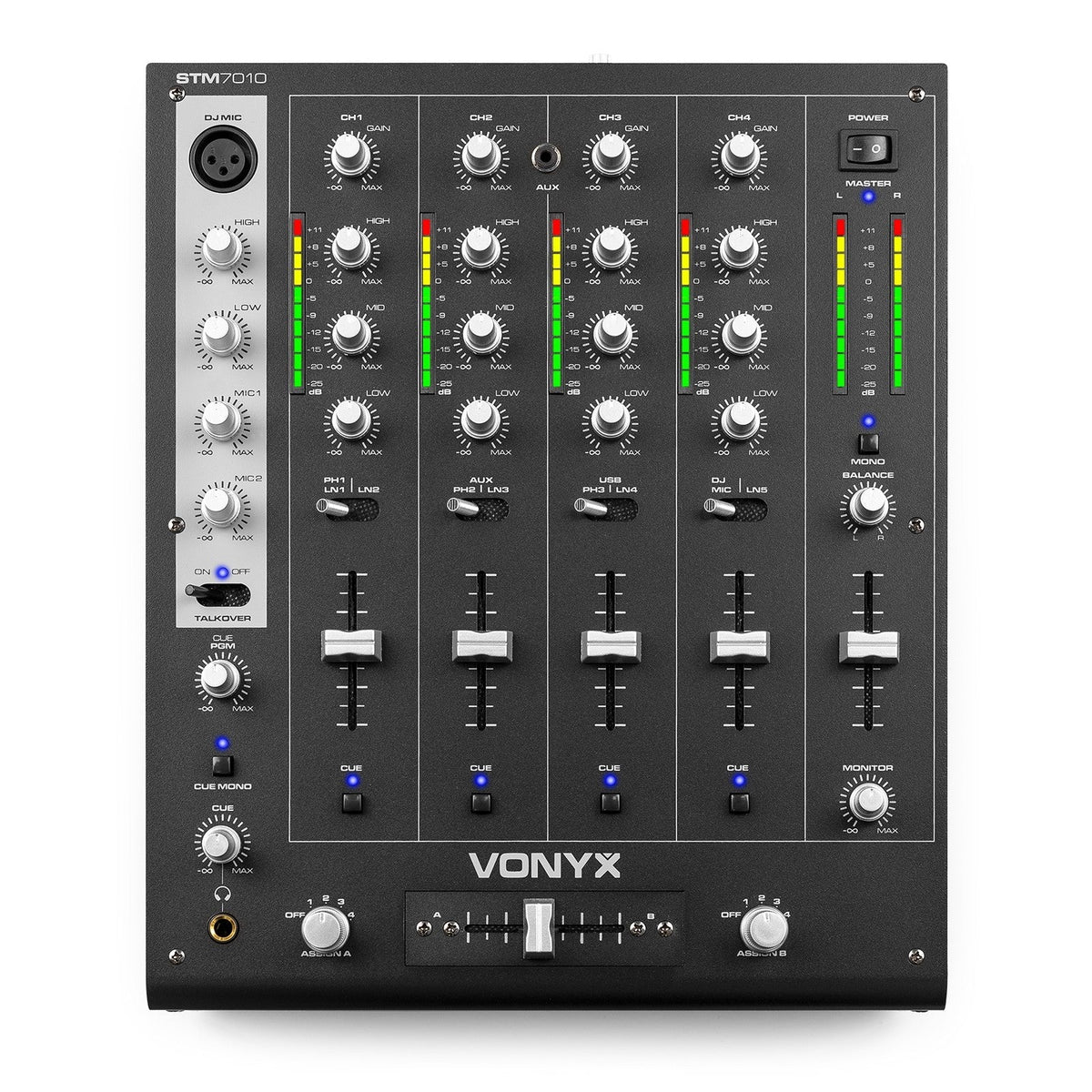 Vonyx STM - 7010 - Mezclador 4 canales DJ USB - Tempo Shop