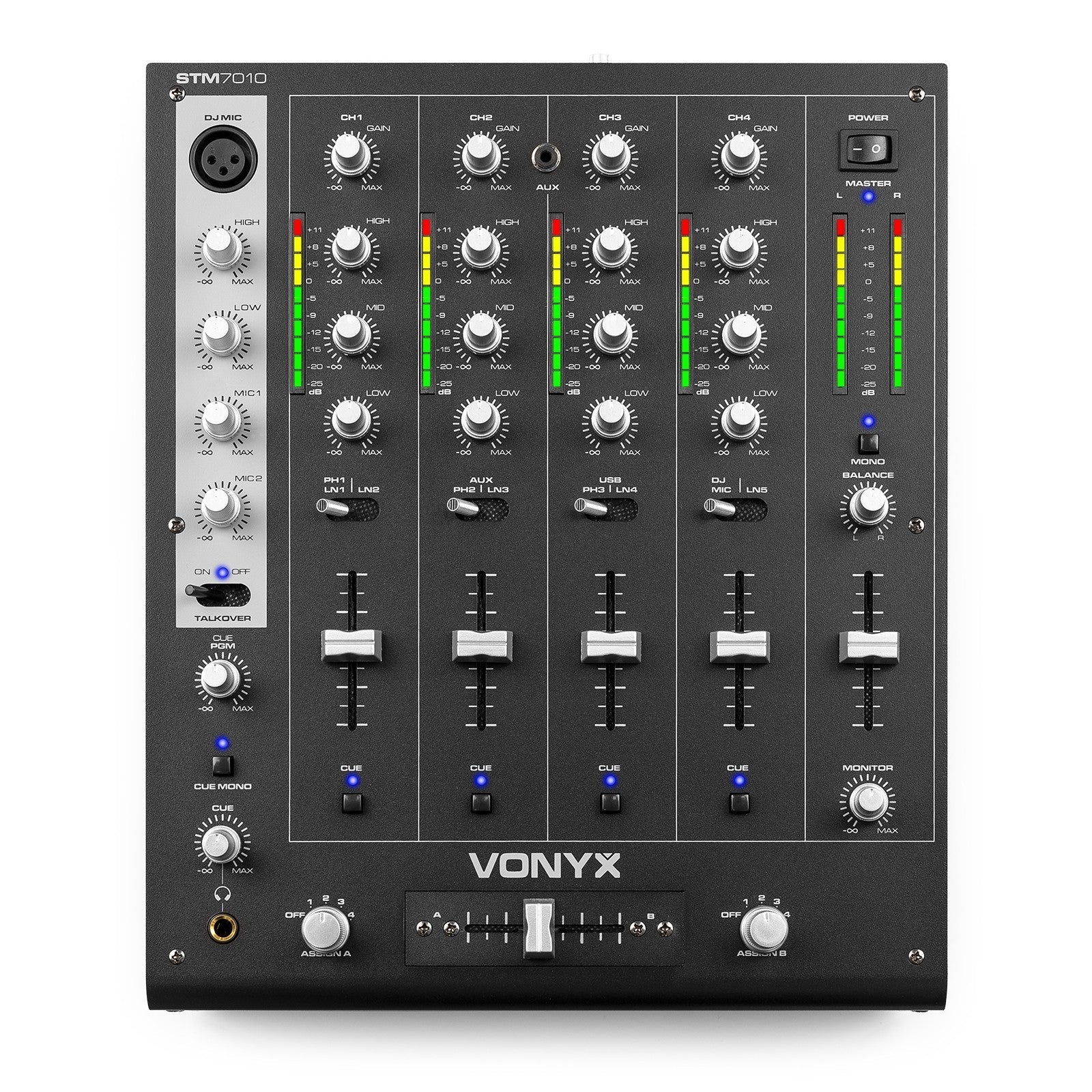 Vonyx STM - 7010 - Mezclador 4 canales DJ USB - Tempo Shop