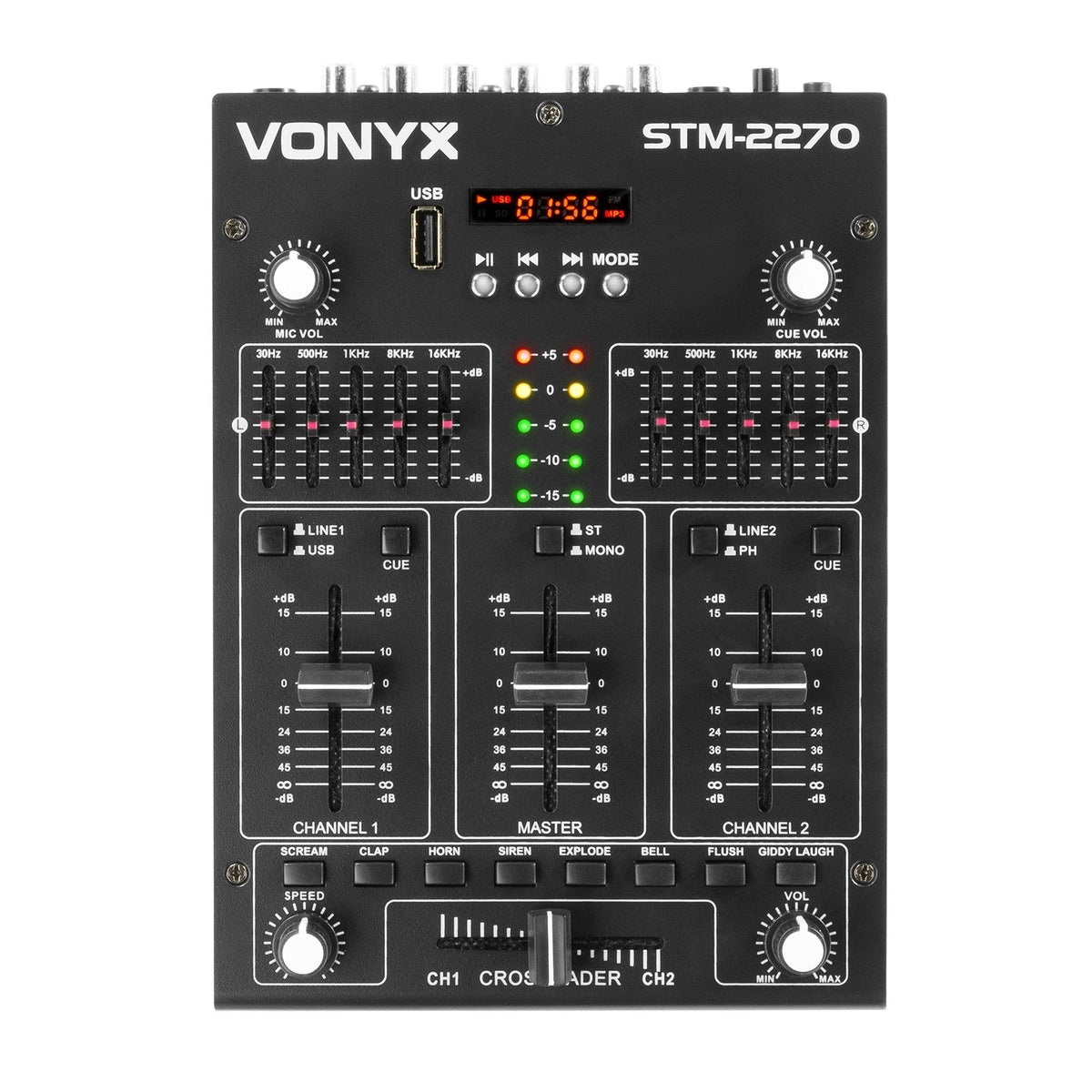 Vonyx STM2270 - Mezclador de 4 Canales con Efectos USB/MP3/BT - Tempo Shop