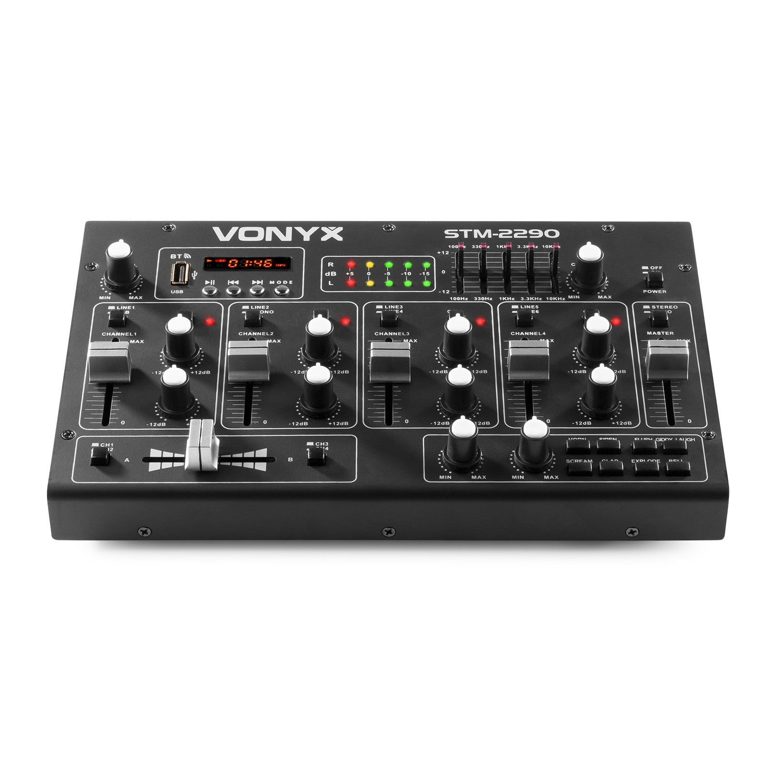 Vonyx STM2290 - Mezclador de 6 Canales con Efectos USB/MP3/BT - Tempo Shop