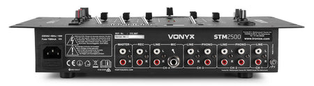 Vonyx STM2500 - Mezclador de 5 canales USB/MP3 con BT - Tempo Shop