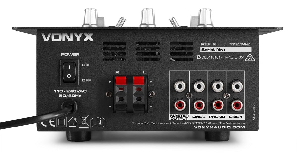 Vonyx VDJ25 - Amplificador con mezclador 2 canales - Tempo Shop