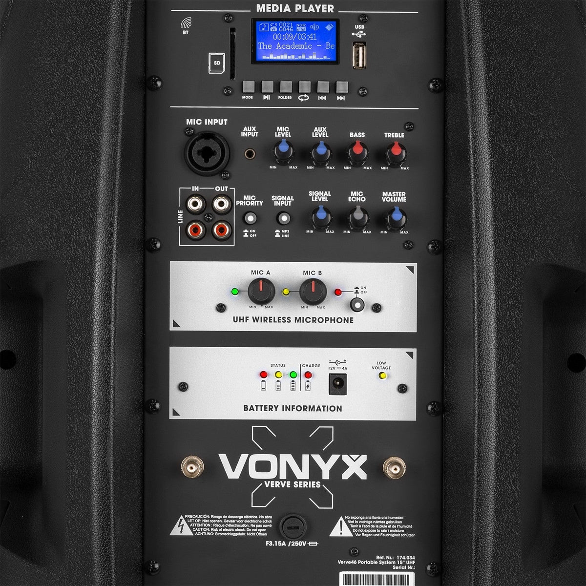 Vonyx Verve46 - Sistema portátil de Sonido 15” - Tempo Shop