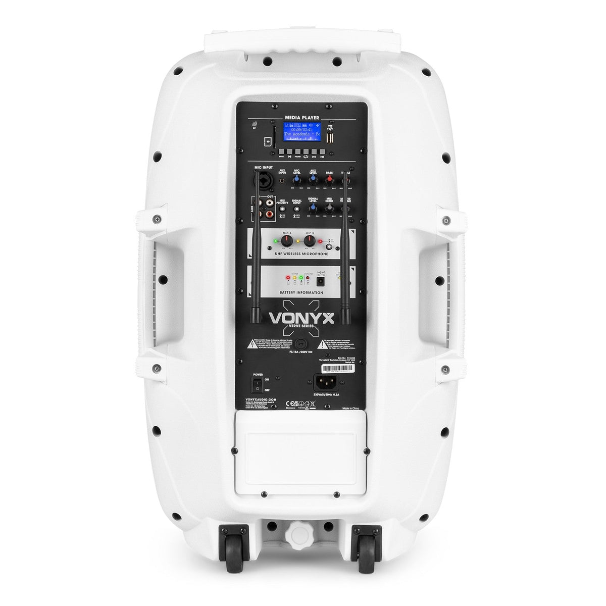 Vonyx Verve46 - Sistema portátil de Sonido 15” edición Blanco - Tempo Shop