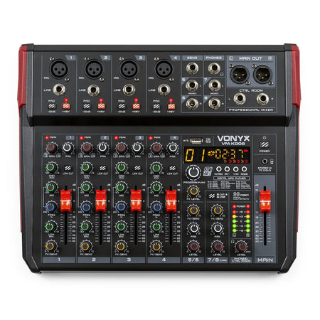 Vonyx VM - KG08 - Mezclador para música 8 canales BT/DSP/USB grabación - Tempo Shop