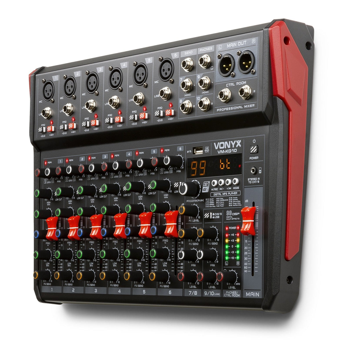 Vonyx VM - KG10 - Mezclador para música 10 canales BT/DSP/USB grabación - Tempo Shop