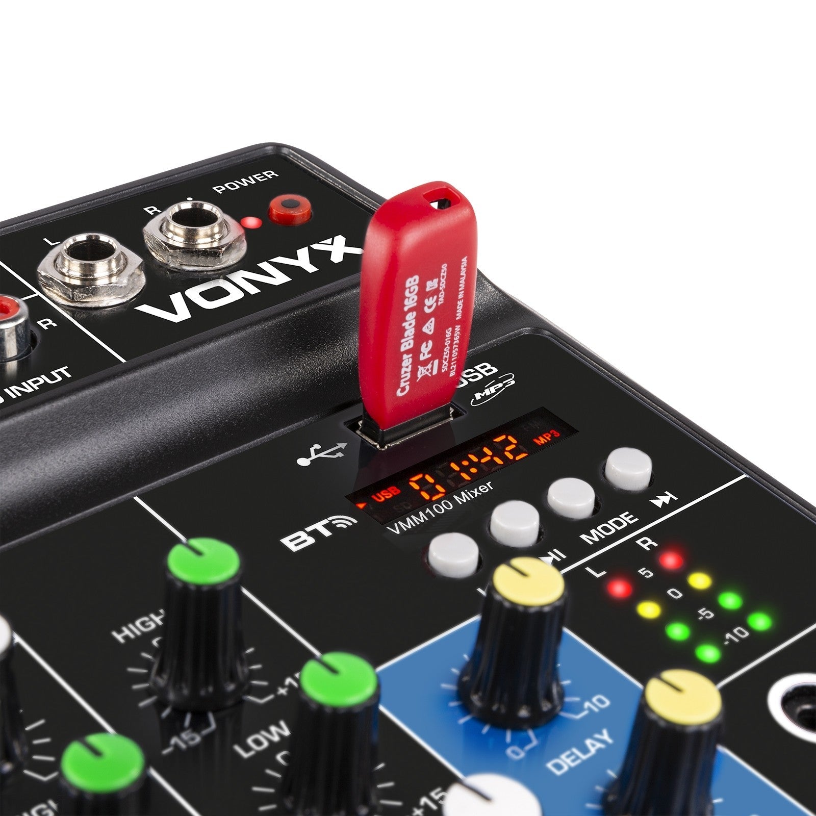 Vonyx VMM100 - Mezclador Audio con USB/BT - Tempo Shop