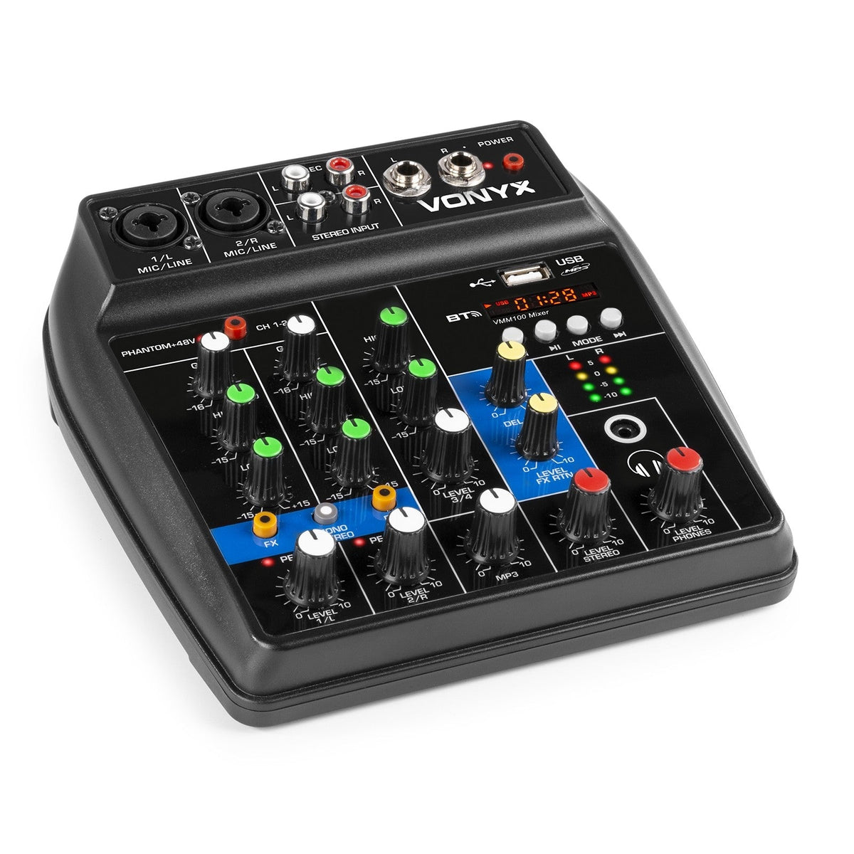 Vonyx VMM100 - Mezclador Audio con USB/BT - Tempo Shop
